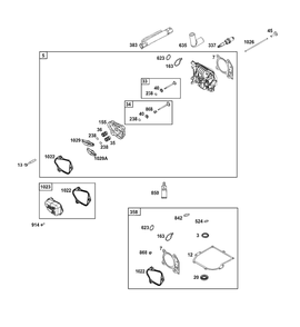 Cylinder Head Group Diagram and Parts List for 9P702-0061-H5  Briggs and Stratton Engine